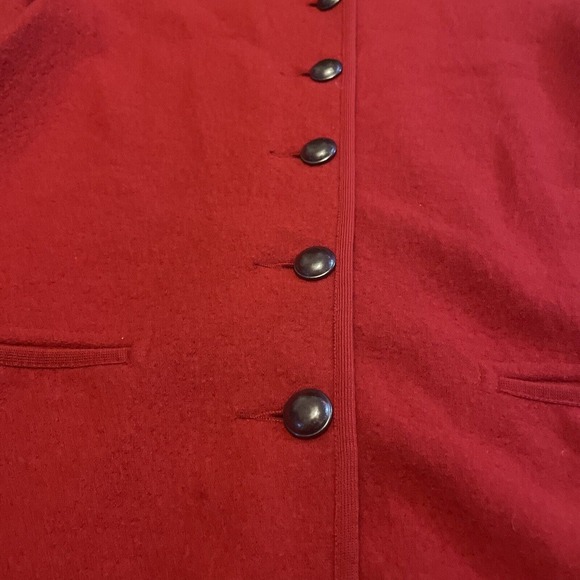 Geiger Tyrol Austria Boiled Pure Wool Button Up Cardigan Jacket Red 36 Small Med - Picture 4 of 7